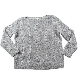J Jill Sweater Womens M PETITE Pullover Cable Knit Long Sleeve Minimalist Casaul
